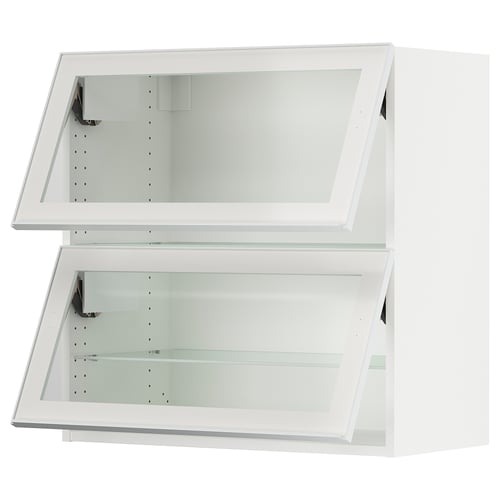 SEKTION Gabinete pared hrz+2 puertas vidrio, blanco/Hejsta vidrio transparente blanco, 30x15x30 "