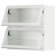 SEKTION Gabinete pared hrz+2 puertas vidrio, blanco/Hejsta vidrio transparente blanco, 30x15x30 "