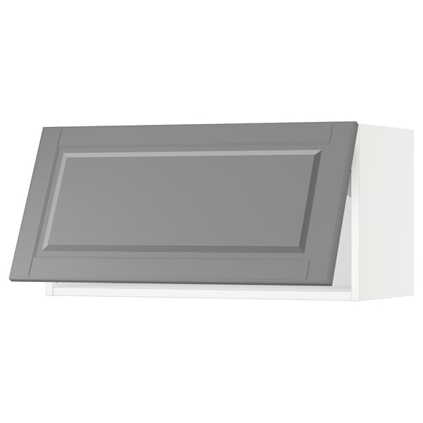 SEKTION Gabinete pared hrz+apertura presión, blanco/Bodbyn gris, 30x15x15 "