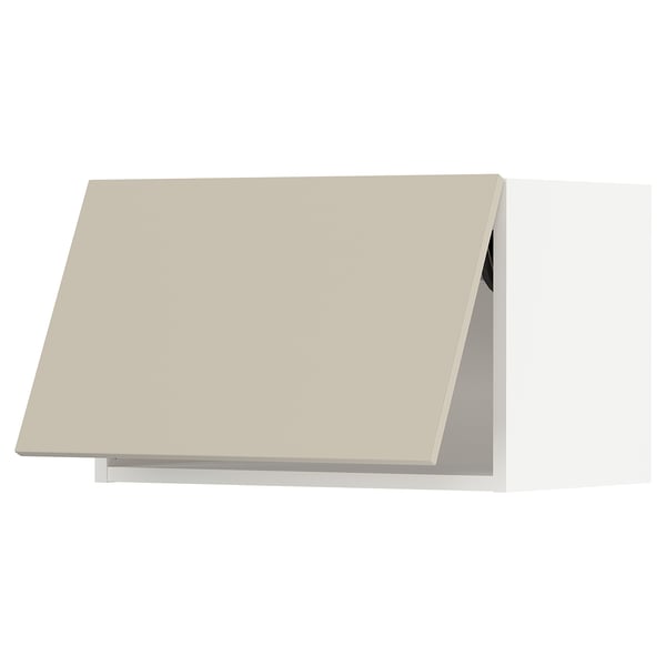 SEKTION Gabinete pared hrz+apertura presión, blanco/Havstorp beige, 24x15x15 "