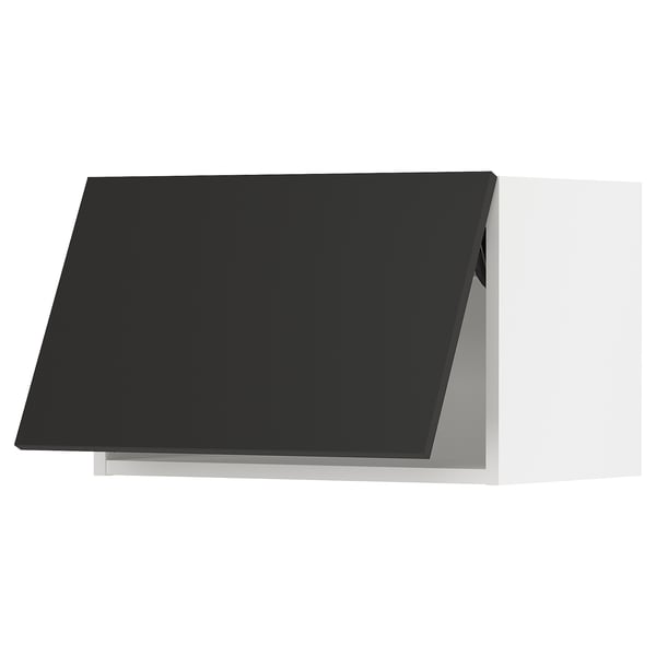 SEKTION Gabinete pared hrz+apertura presión, blanco/Nickebo antracita mate, 24x15x15 "