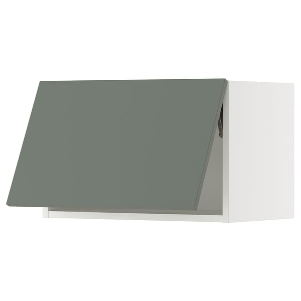 SEKTION Gabinete pared hrz+apertura presión, blanco/Nickebo verde grisáceo mate, 24x15x15 "