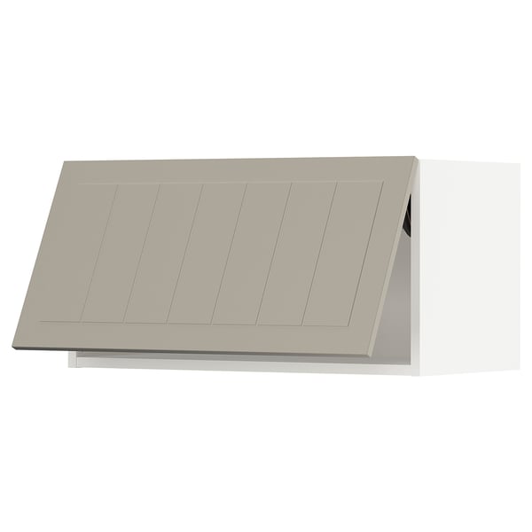 SEKTION Gabinete pared hrz+apertura presión, blanco/Stensund beige, 30x15x15 "