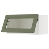 SEKTION Gabinete pared hrz prta vdr+apr prs, blanco/Axstad gris-verde, 30x15x15 "