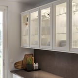 SEKTION Gabinete pared hrz prta vdr+apr prs, blanco/Hejsta vidrio transparente blanco, 30x15x15 "
