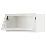 SEKTION Gabinete pared hrz prta vdr+apr prs, blanco/Hejsta vidrio transparente blanco, 30x15x15 "