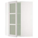 SEKTION Gabinete prd esquina+stn/cjn vidrio, blanco/Lerhyttan gris claro, 26x15x40 "