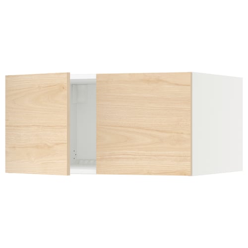 SEKTION Gabinete sup refrig/congelador+2pt, blanco/Askersund efecto de fresno claro, 30x24x15 "