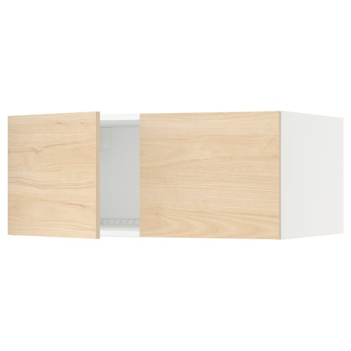 SEKTION Gabinete sup refrig/congelador+2pt, blanco/Askersund efecto de fresno claro, 36x24x15 "