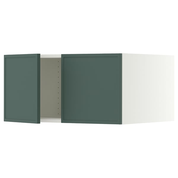 SEKTION Gabinete sup refrig/congelador+2pt, blanco/Aspudden gris verdoso oscuro, 30x24x15 "