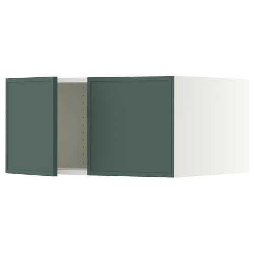 SEKTION Gabinete sup refrig/congelador+2pt, blanco/Aspudden gris verdoso oscuro, 30x24x15 "