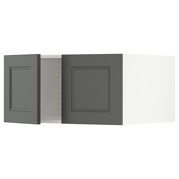 SEKTION Gabinete sup refrig/congelador+2pt, blanco/Axstad gris oscuro, 30x24x15 "