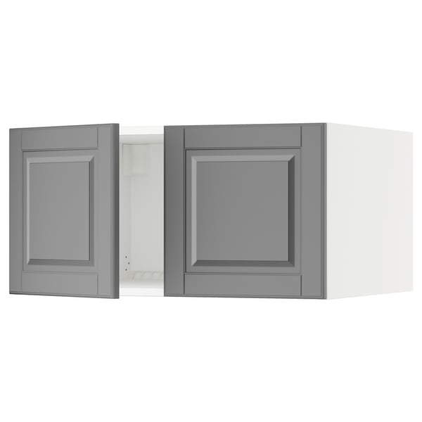 SEKTION Gabinete sup refrig/congelador+2pt, blanco/Bodbyn gris, 30x24x15 "