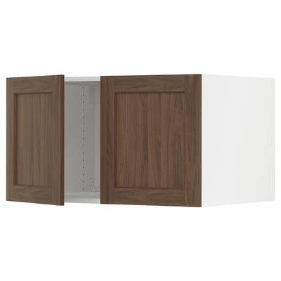 SEKTION Gabinete sup refrig/congelador+2pt, blanco Enköping/marrón efecto de nogal, 36x24x20 "