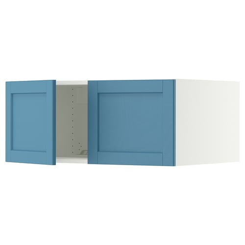 SEKTION Gabinete sup refrig/congelador+2pt, blanco/Lerhyttan azul, 36x24x15 "