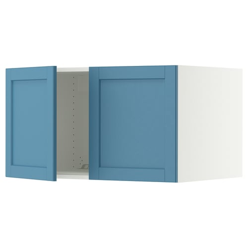 SEKTION Gabinete sup refrig/congelador+2pt, blanco/Lerhyttan azul, 36x24x20 "
