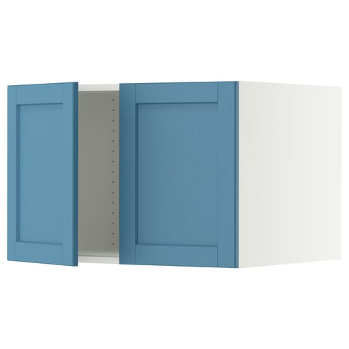 SEKTION Gabinete sup refrig/congelador+2pt, blanco/Lerhyttan azul, 30x24x20 "