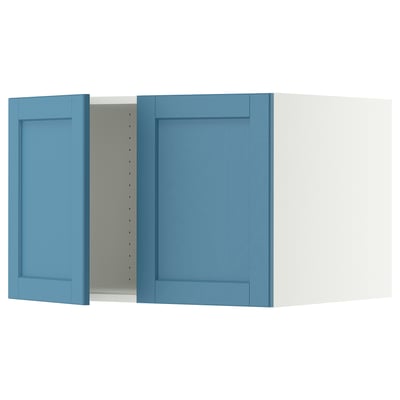 SEKTION Gabinete sup refrig/congelador+2pt, blanco/Lerhyttan azul, 30x24x20 "