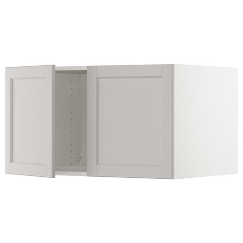 SEKTION Gabinete sup refrig/congelador+2pt, blanco/Lerhyttan gris claro, 36x24x20 "