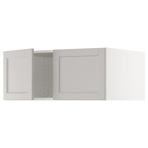 SEKTION Gabinete sup refrig/congelador+2pt, blanco/Lerhyttan gris claro, 36x24x15 "