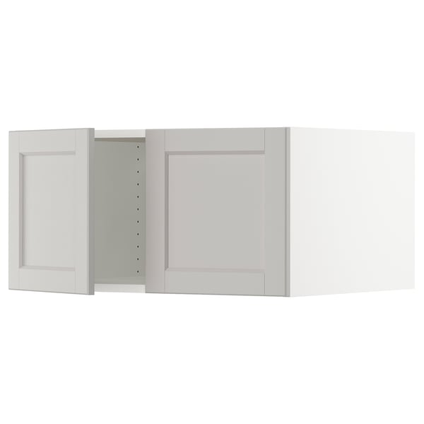 SEKTION Gabinete sup refrig/congelador+2pt, blanco/Lerhyttan gris claro, 30x24x15 "
