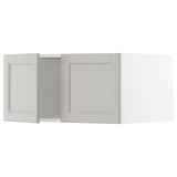 SEKTION Gabinete sup refrig/congelador+2pt, blanco/Lerhyttan gris claro, 30x24x15 "