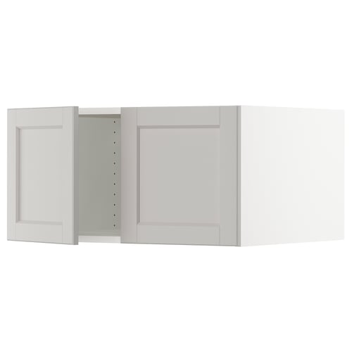 SEKTION Gabinete sup refrig/congelador+2pt, blanco/Lerhyttan gris claro, 30x24x15 "