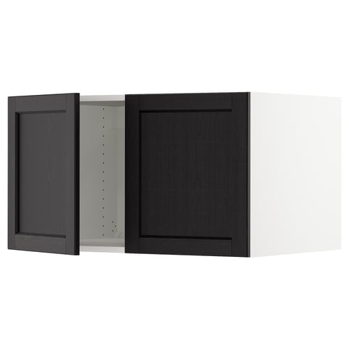 SEKTION Gabinete sup refrig/congelador+2pt, blanco/Lerhyttan teñido en negro, 36x24x20 "