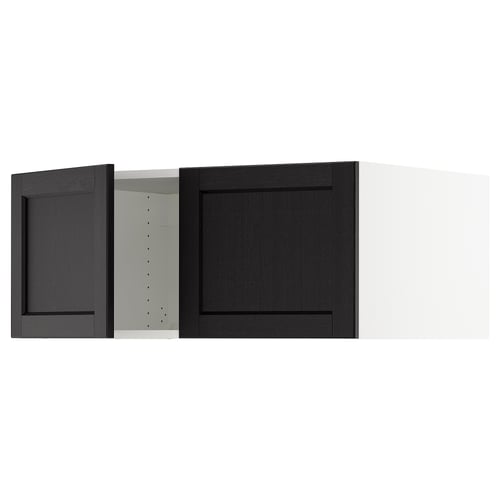 SEKTION Gabinete sup refrig/congelador+2pt, blanco/Lerhyttan teñido en negro, 36x24x15 "