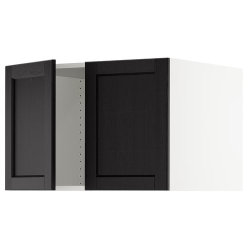 SEKTION Gabinete sup refrig/congelador+2pt, blanco/Lerhyttan teñido en negro, 30x24x20 "