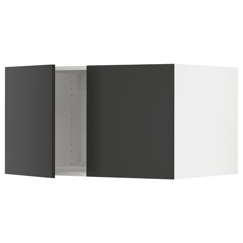 SEKTION Gabinete sup refrig/congelador+2pt, blanco/Nickebo antracita mate, 36x24x20 "