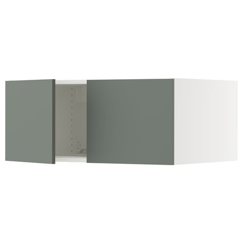 SEKTION Gabinete sup refrig/congelador+2pt, blanco/Nickebo verde grisáceo mate, 36x24x15 "