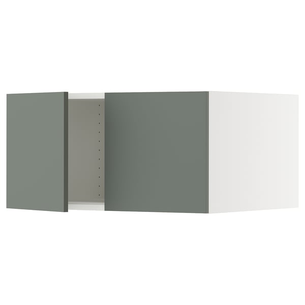 SEKTION Gabinete sup refrig/congelador+2pt, blanco/Nickebo verde grisáceo mate, 30x24x15 "