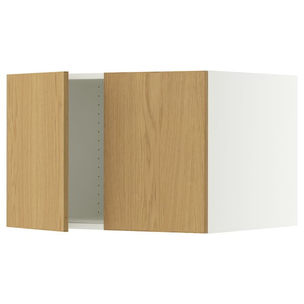 SEKTION Gabinete sup refrig/congelador+2pt, blanco/Sinarp chapa de roble, 30x24x20 "