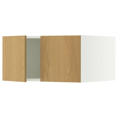 SEKTION Gabinete sup refrig/congelador+2pt, blanco/Sinarp chapa de roble, 30x24x15 "