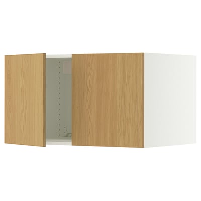 SEKTION Gabinete sup refrig/congelador+2pt, blanco/Sinarp chapa de roble, 36x24x20 "