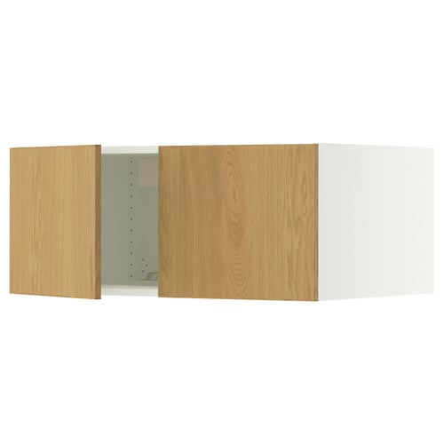 SEKTION Gabinete sup refrig/congelador+2pt, blanco/Sinarp chapa de roble, 36x24x15 "