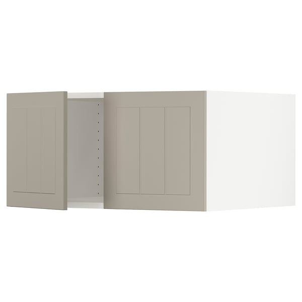 SEKTION Gabinete sup refrig/congelador+2pt, blanco/Stensund beige, 30x24x15 "
