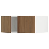 SEKTION Gabinete sup refrig/congelador+2pt, blanco/Tistorp efecto nogal marrón, 36x24x15 "