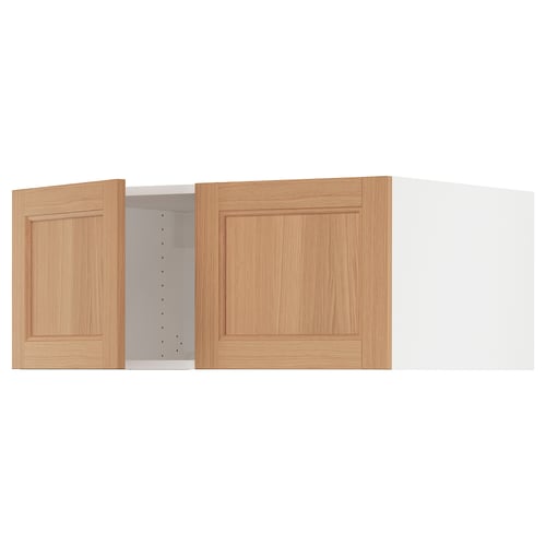 SEKTION Gabinete sup refrig/congelador+2pt, blanco/Vedhamn roble, 36x24x15 "