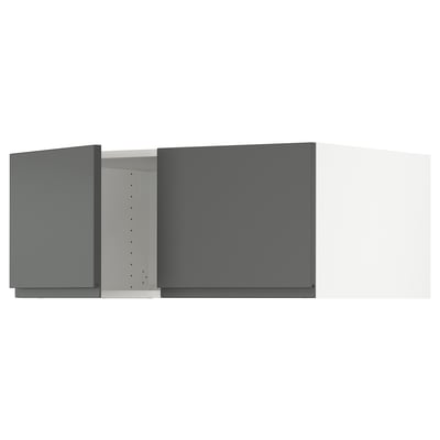 SEKTION Gabinete sup refrig/congelador+2pt, blanco/Voxtorp gris oscuro, 36x24x15 "