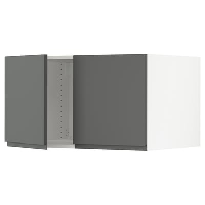 SEKTION Gabinete sup refrig/congelador+2pt, blanco/Voxtorp gris oscuro, 36x24x20 "
