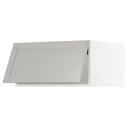 SEKTION Gabinete sup refrig/congelador, blanco/Lerhyttan gris claro, 30x24x15 "