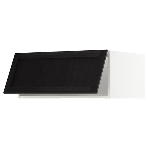 SEKTION Gabinete sup refrig/congelador, blanco/Lerhyttan teñido en negro, 36x24x15 "