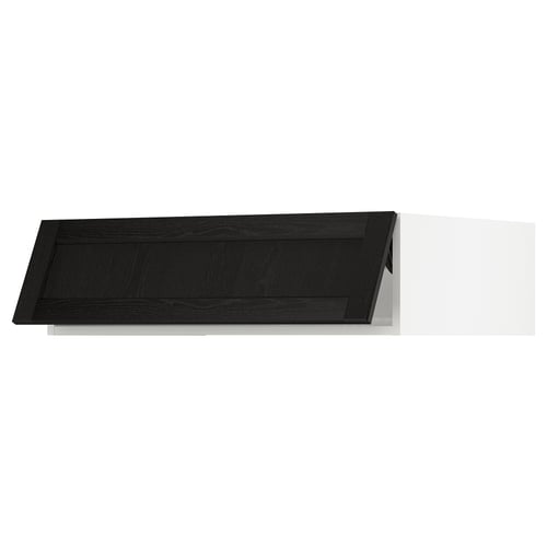 SEKTION Gabinete sup refrig/congelador, blanco/Lerhyttan teñido en negro, 36x24x10 "