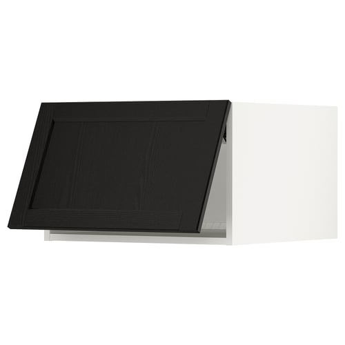 SEKTION Gabinete sup refrig/congelador, blanco/Lerhyttan teñido en negro, 24x24x15 "