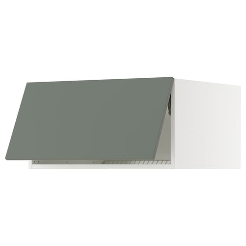 SEKTION Gabinete sup refrig/congelador, blanco/Nickebo verde grisáceo mate, 30x24x15 "