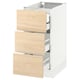 SEKTION Gabnete bajo+3 frentes/4 cajones, blanco Maximera/Askersund efecto de fresno claro, 15x24x30 "