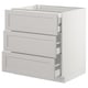 SEKTION Gabnete bajo+3 frentes/4 cajones, blanco Maximera/Lerhyttan gris claro, 30x24x30 "