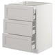 SEKTION Gabnete bajo+3 frentes/4 cajones, blanco Maximera/Lerhyttan gris claro, 24x24x30 "